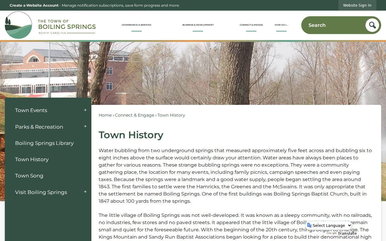Boiling Springs criminal history and town history setting