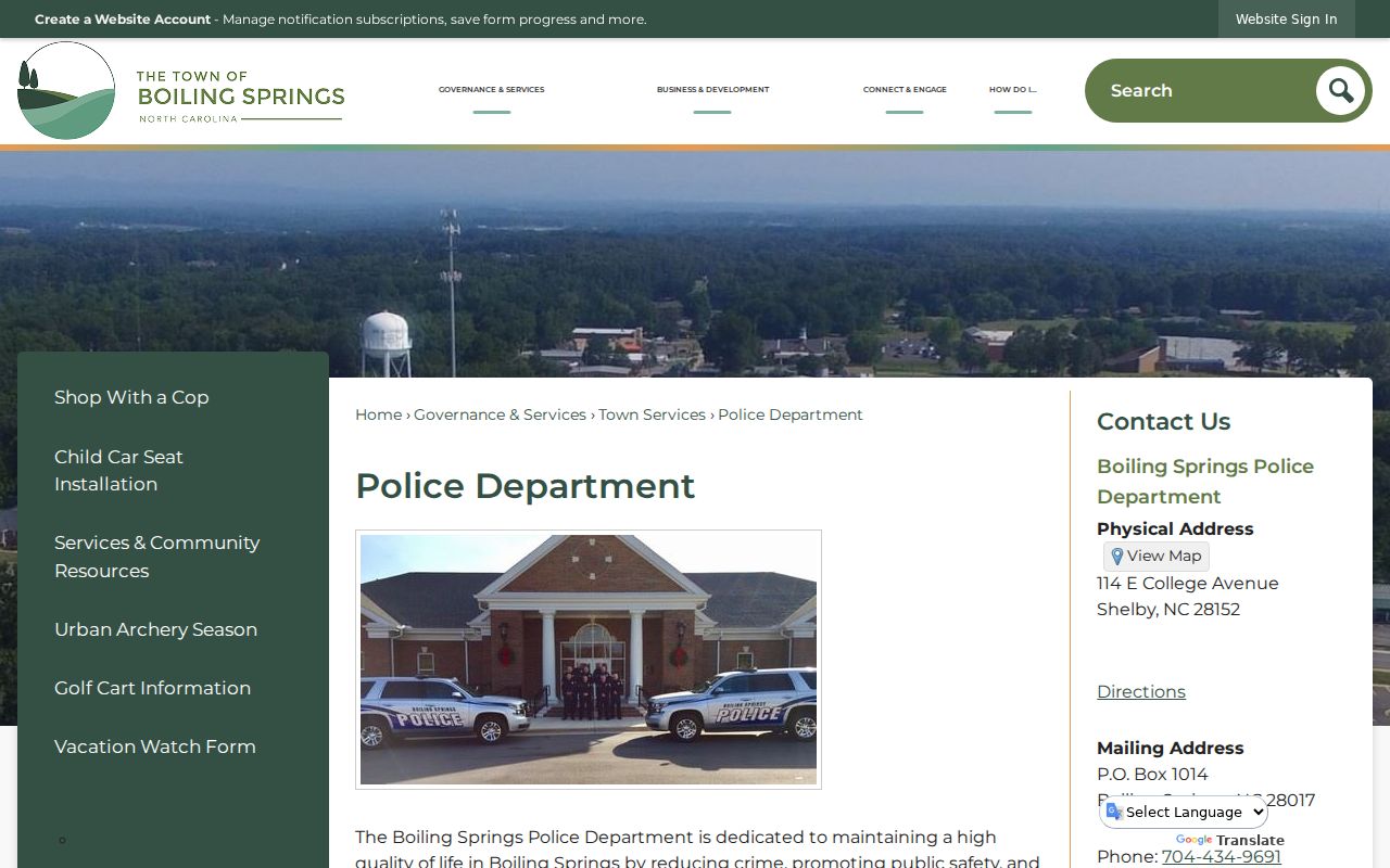 Boiling Springs criminal records and Police Department