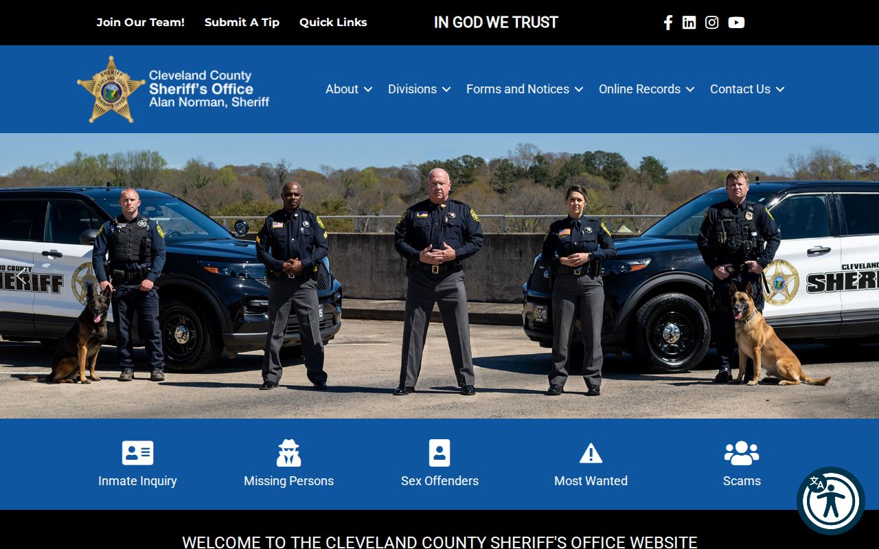 Cleveland County criminal history sheriff record tools